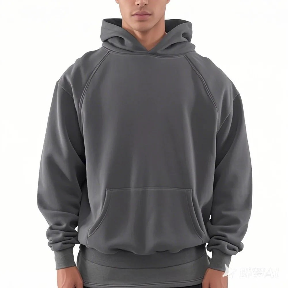 Stone Quality Weight Training  Men's Hoodies Cotton Heavyweight Oversized Streetwear Blank Pullover Sweatshirt Hoodies Hoody Men
