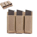 Portable EDC Toolkit Tactical Waist Bag Triple Cartridge Case for 9mm MOLLE Quick Release Nylon Material for Security