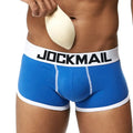 For Breathable Cotton Spandex Padded Men's Underwear Sports Fitness Push Cup Butt-enhancing Boxer Briefs Gym Sexy Low Waist