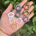 1 Inch Natural Stone Crystal Hollow Plum Flower Carved Ornaments Polished DIY Necklace Bracelet Making Material Gift Crystal