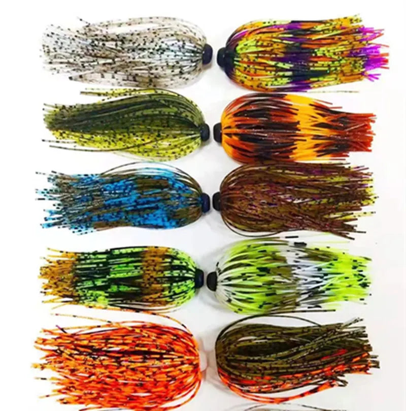 Multi Colors Inline Spinner Lures Fishing Silicone Skirt Import Tackle Fishing Skirts Silicone Spoon Jig Diy