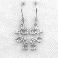 Sterling Silver 3*3mm Semi Mount Hook Earrings Empty Support Blank Claws Setting S925 Base Without Center Stone for DIY Inlay