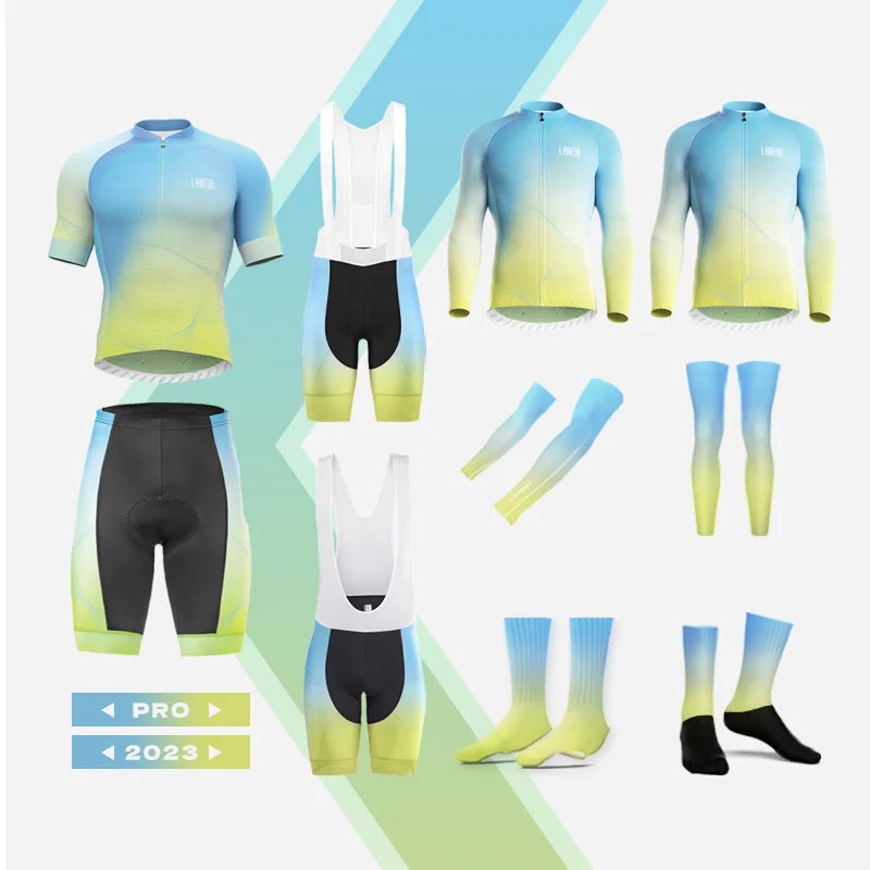 Custom Comfortable Windproof Cycle Shirts and Shorts Set Pro Cycling Team's Crop Top Lightweight and Plus Size Options