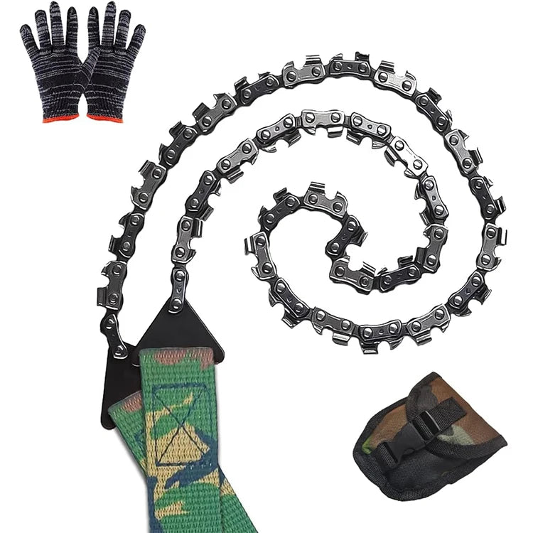Outdoor Pocket 24 Tooth Chain Saw Garden Tool Portable Camping Survival Hand Zipper Wire Saw Wood Cutting Tool