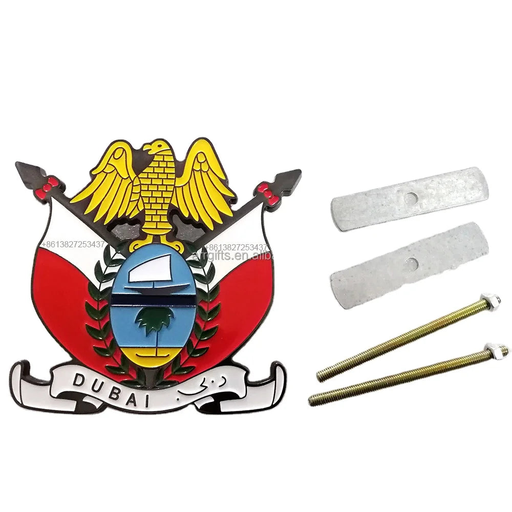 Car Badge United Arab Emirates UAE Car Logo UAE Dubai Emblem Loog Car Grille Badge Manufacturer