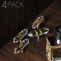 JAYA Simple European Color Single Hole Kitchen Cabinet Handle Hexagonal Prism Brass Crystal Furniture Handle