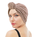 Daily Wear Outdoor Plicated Pattern Pre Wrapped Women Twisty Turban Female Top Knot Turban Cap