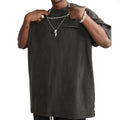 Custom Mens Acid Wash T Shirt Oversized Drop Shoulder Plus Size t Shirts  Vintage Black T Shirt Manufacturing