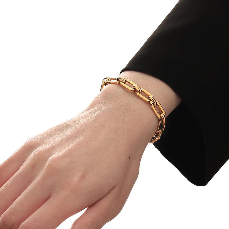 New Arrival 18k Gold Plated Versatile Bracelet Fashion Design INS Trendy Hip Hop Charm Bracelet for Women