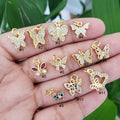 CZ8327 Mini 18K Gold Plated PendantCZ Micro Pave Butterfly Charm Pendantcubic Zirconia Dainty Tiny Jewelry Making Supply