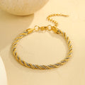 4mm 18k PVD Twisted Cable Chain Bracelet Bead Ball Chains Gold Plated Bracelets Stainless Steel Jewelry Women