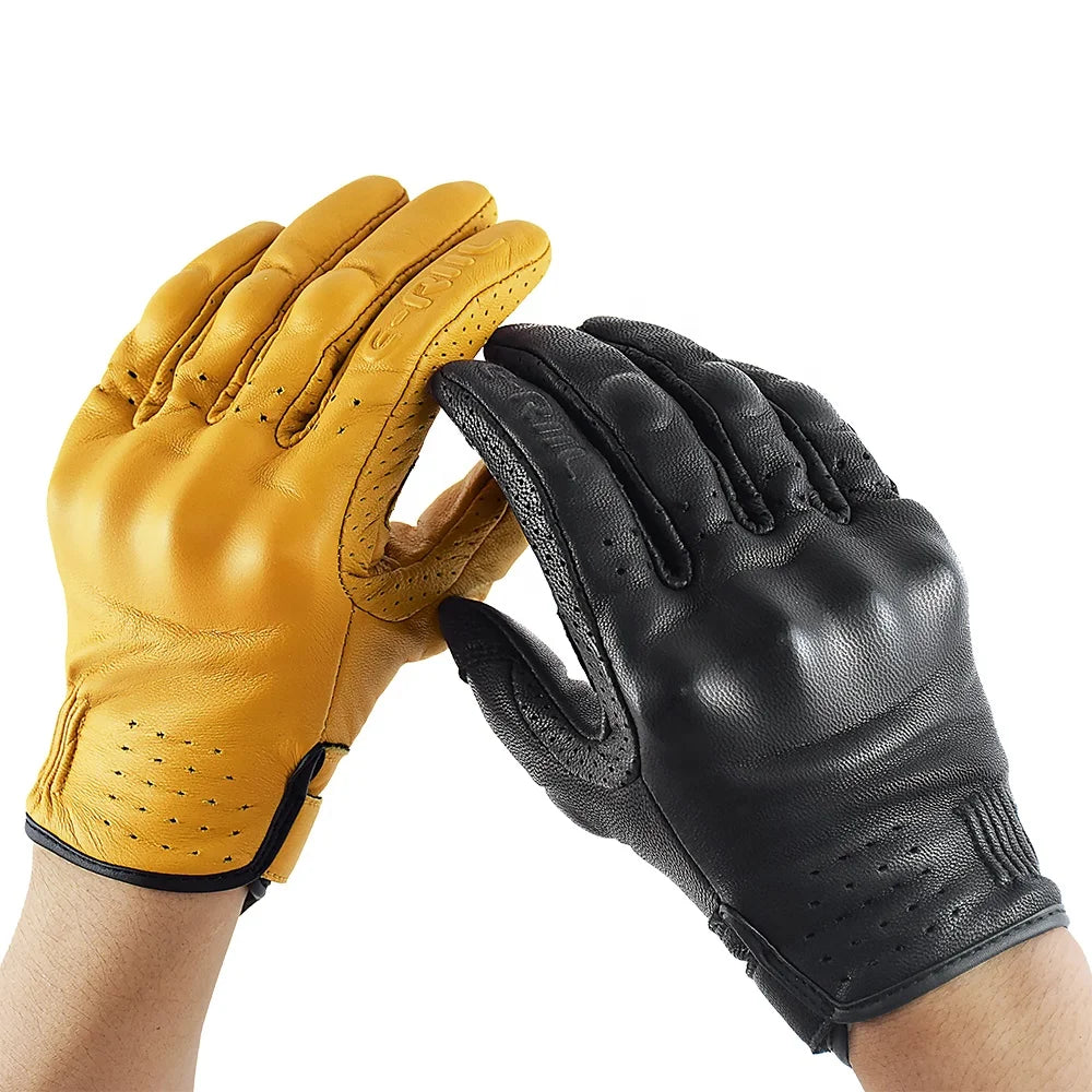 Touch Screen Genuine Leather Motorbike Sporting Safety Gloves Anti - Fall Motorcycle Riding Gloves Breathable Motocross Gloves