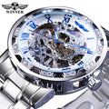 Winner Watch Transparent Luxury Diamond Mechanical Men Watch Reloj Hombre Skeleton Watches Wrist Business Luminous Dropshipping