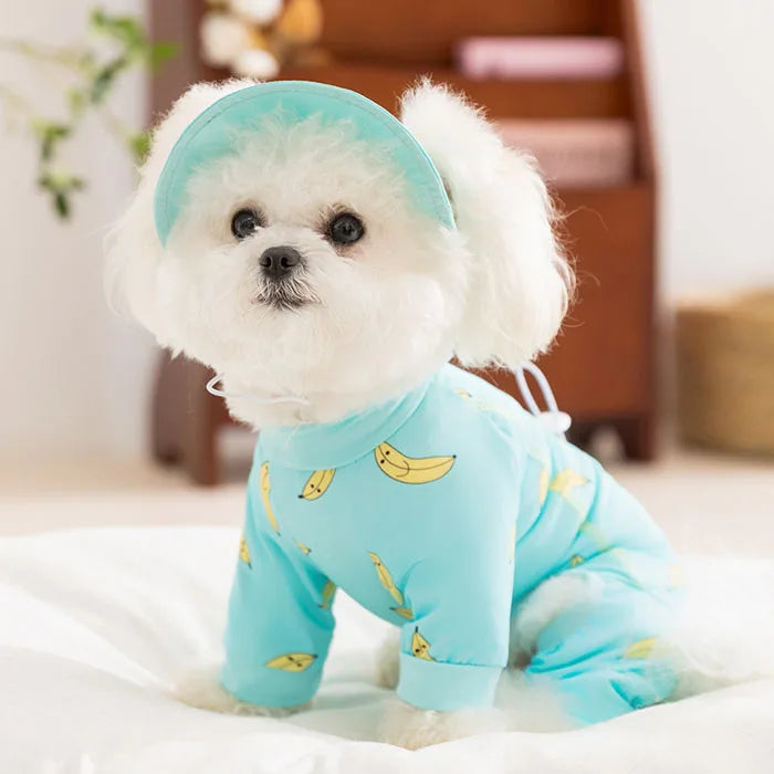 Newest Spring Summer Cute Fruit Print Cool Pet Dog Thin Four Legs Sun-proof Clothes