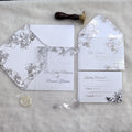 Silver Color Frosted Acrylic Wedding Invitation Cards with Flowers Printing
