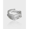 Vintage Geometric Irregular Wave Chunky Rings 925 Sterling Silver Adjustable Rings for Women