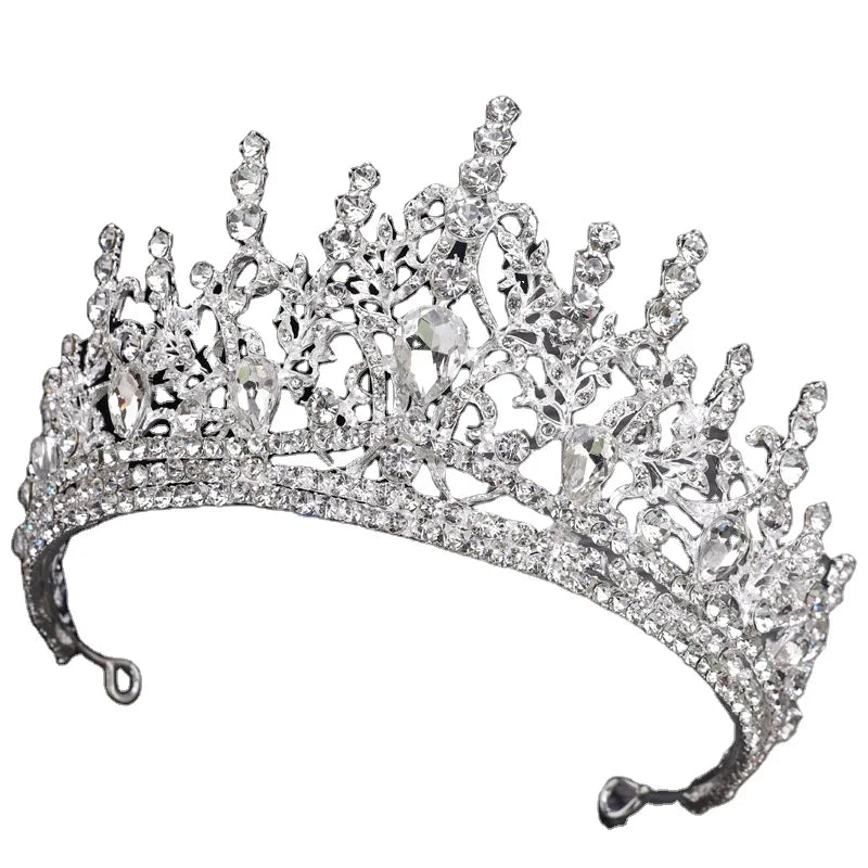 Luxury Sparkly Handmade Rhinestone Birthday Party Bridal Wedding Hair Accessories Crown Tiara for Bride