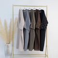 New Abaya Designs 2026 Islamic Clothing Abaya Women Kimono Cardigan Muslim Women's Dresses Moon Embroidery EID Linen Abaya