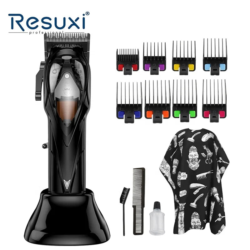 Resuxi 699 Vector Motor DLC Blade Professional Hair Clipper 10000RPM Magnetic Motor Electric Baber Hair Clipper with 2500mah