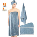 Soft Jumbo Elastic Microfiber Hair Towel Set Quick-Dry and Compressed Adjustable Bath Sheet Towel Wrap
