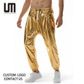 Clearance Sales Popular Fashion Trending Men Clothing Casual Bright Shiny Disco Party Elastic Pants