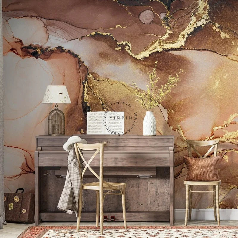 Modern Silk Textured CMYK Waterproof Anti-Static Moisture-Proof Living Room Self Adhesive Wallpaper