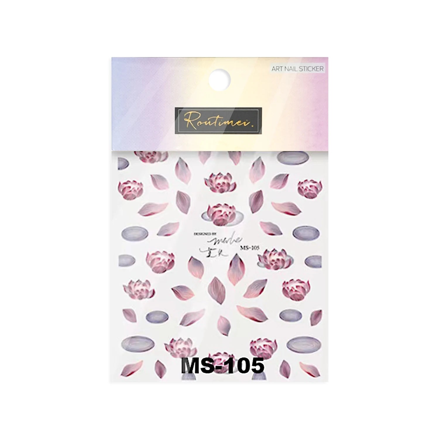 Tomoni Sticker Chinese Style Red-crowned Crane Propitious Cloud Lotus Nail Art Charm  Nail Decoration