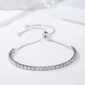 Daidan 3Mm Tennis Bracelet 925 Silver Dainty Cz Women Tennis Box Chain Slider Silver Adjustable Tennis Bracelet