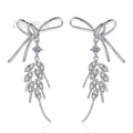 925 Sterling Silver Jewelry Pass Diamond Test Vvs Moissanite Hoop Earrings Luxury 1.04CT Tassel Fashion Earrings for Women