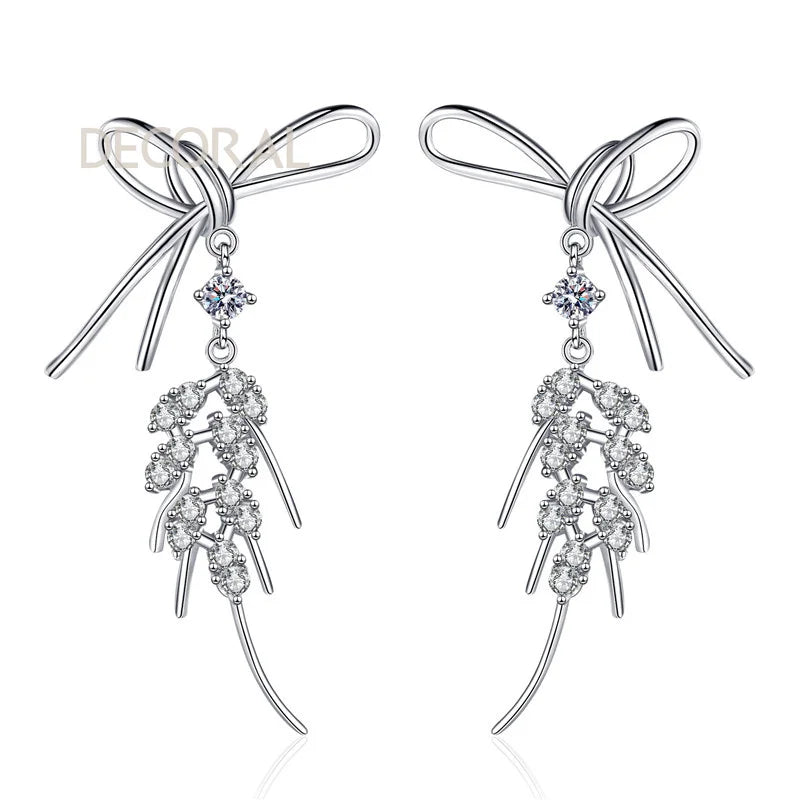 925 Sterling Silver Jewelry Pass Diamond Test Vvs Moissanite Hoop Earrings Luxury 1.04CT Tassel Fashion Earrings for Women