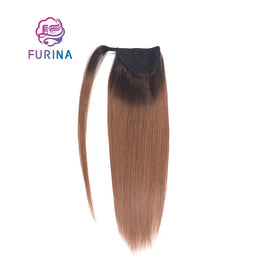 100% Remy Human Hair Fashion Trend Ponytails Silky Hair Black and Brown Wrap Around Ponytails for Black Women