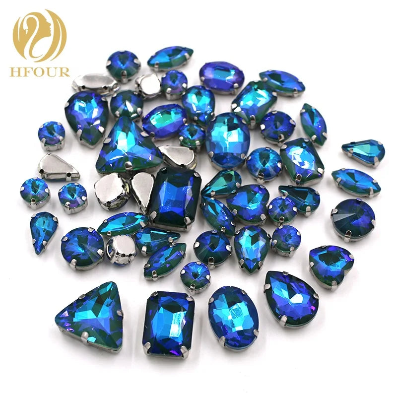 Hot Sale Green AB Mocha Mixed Crystal Rhinestones With Claw for Clothing Decoration