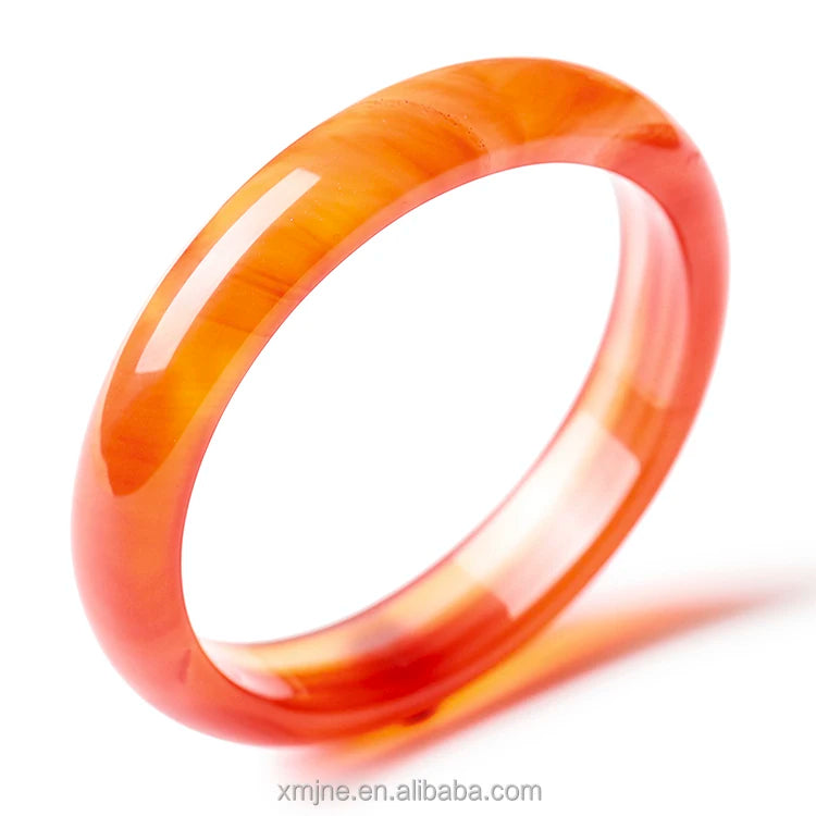 Red Agate Bracelet Natural Red and Beautiful Color Medium Width Carnelian Bracelet Bracelet Factory Wholesale First-Hand Source