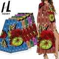 Factory Makes Stock Various Colors Polyester Plants and Leaves Print Design Mumu Dress Fabrics by the Yard