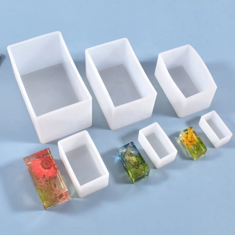 Large Small Size Rectangle Silicone Epoxy Resin Molds for DIY Crafts