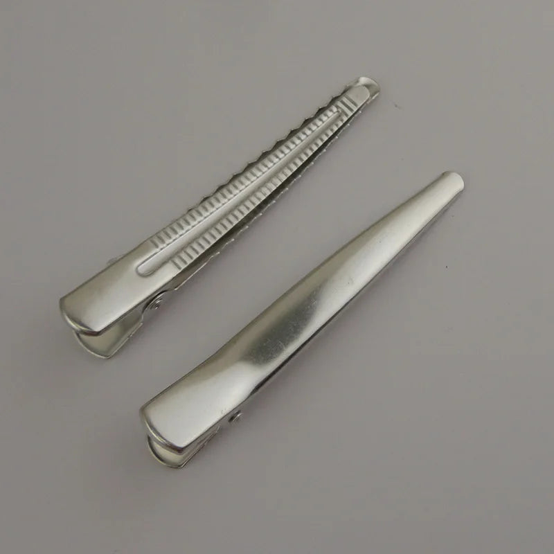 8.2cm Teethed Single Prong Metal Alligator Clip Plain Large Hairpins for DIY Women Girls Hair Accessories