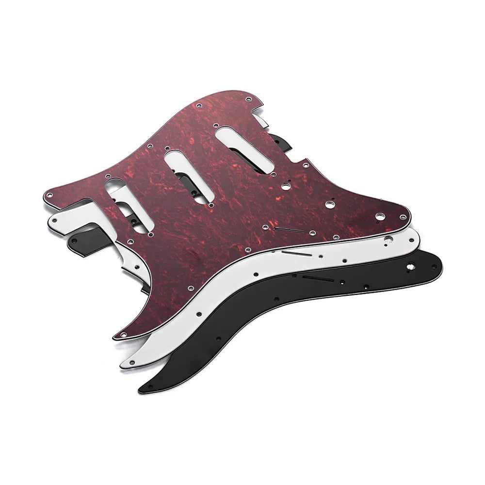 SSS Electric Guitar Pickguard 3 Ply PVC Panels Left Handed Pickguard for ST Guitars Black