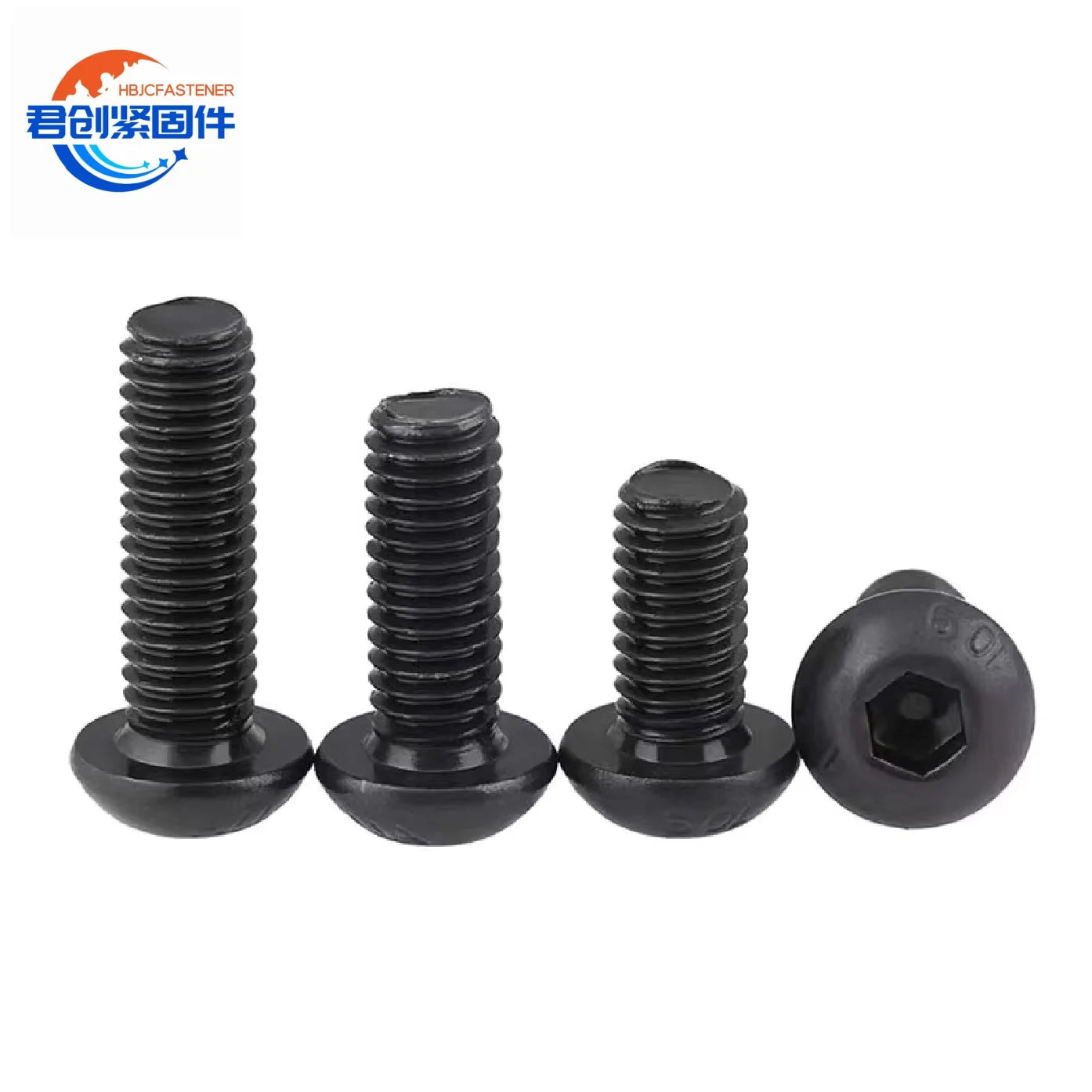 Factory M3M4M5 ISO7380 High Tensile Button Socket Head Bolt Screw Zinc Plain Finish Black Strength Carbon Steel Grade 10.9 12.9