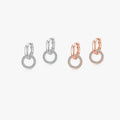 S925 Sterling Silver Brilliant Diamond Designer Earrings Two-Piece Hoop Earrings Beautiful Ear Buckle Earrings Women
