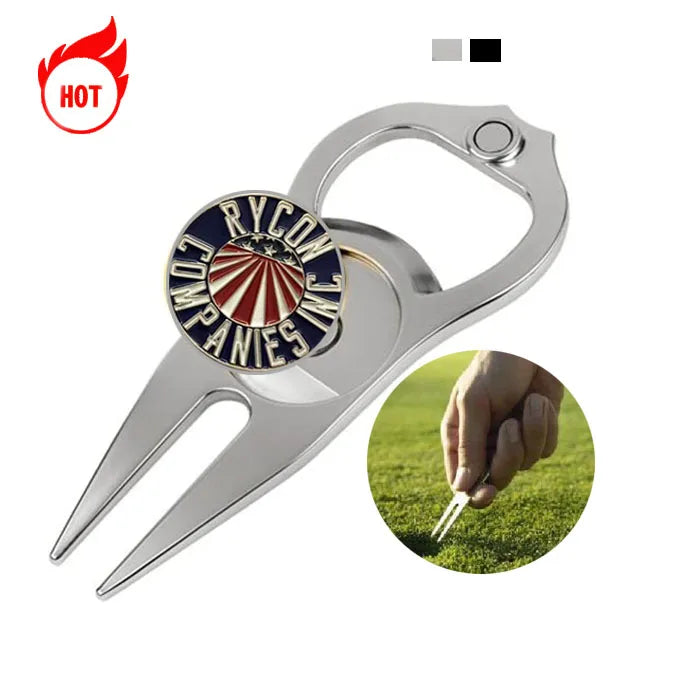 Personalized Golf Ball Marker Hat Trick Openers Golf Divot Tool with Bottle Opener