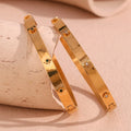 Dreamshow Minimalist Jewelry North Star Zircon Bangle Waterproof Tarnish Free Stainless Steel Jewelry