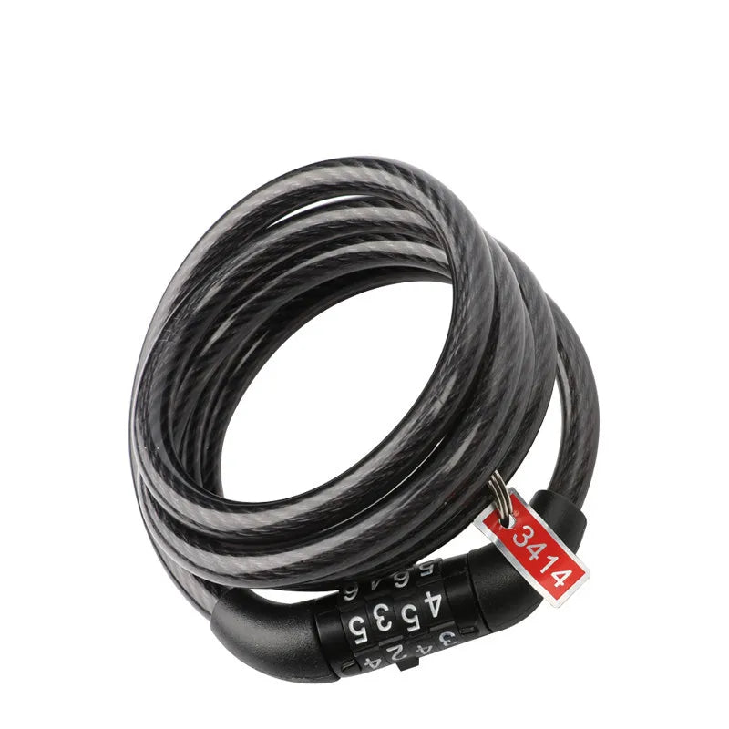 TY532 Bicycle Cable Lock Portable  Key Code Safe 4 Digit Steel Chain Combination Bike Lock
