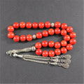 Professional Tasbih Factory Natural Red Stone Muslim Prayer Beads Misbaha Bracelet Turkish Tesbih Islamic Rosary