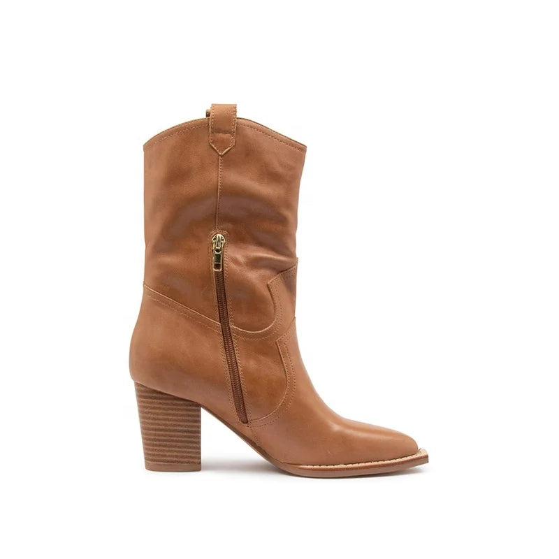 2020 Soft Leather Women Shoes Short Calf Boots Fashion Lady Shoes Strange High Heel Women's Ankle Booties