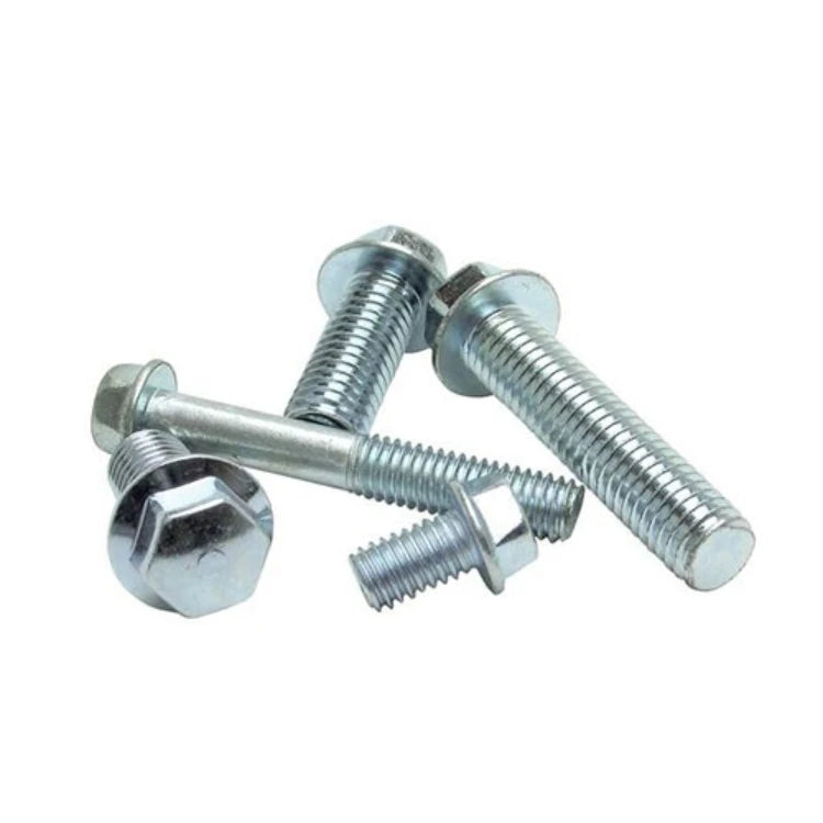DIN6921 Blue White Zinc Hexagon Bolt with Flange Full Thread Bolt DIN 6921 ASME B18.2.1 Dacromet Hex Flange Half Thread Bolt