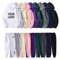 Soft Cotton Comfortable Sweatshirts Sets With Fleece Men's Sport Pullover Hoodies Set for Autumn Winter