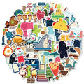 E-50pcs  Simple Food Graffiti Stickers for Girls to Tie a Notebook Diy Notebook Laptops Suitcase Bottle Bike Guitar