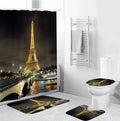 Eiffel Tower Paris Free Sample Printing Bathroom Shower Curtain Set Non-Slip Rugs Toilet Lid Cover Mat Carpet Home Decor/