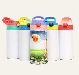 RubySub 12oz 350ml Stainless Steel Kids Flip Top Tumblers Sublimation Kids Tumbler Blanks