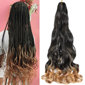 150g Synthetic High Temperature French Curly Crochet Braid Hair Loose Wave Braiding Single Weft 24 Inch Hair Extension